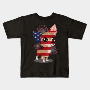 Funny American Dog Chihuahua, 4th of July Gifts Kids T-Shirt